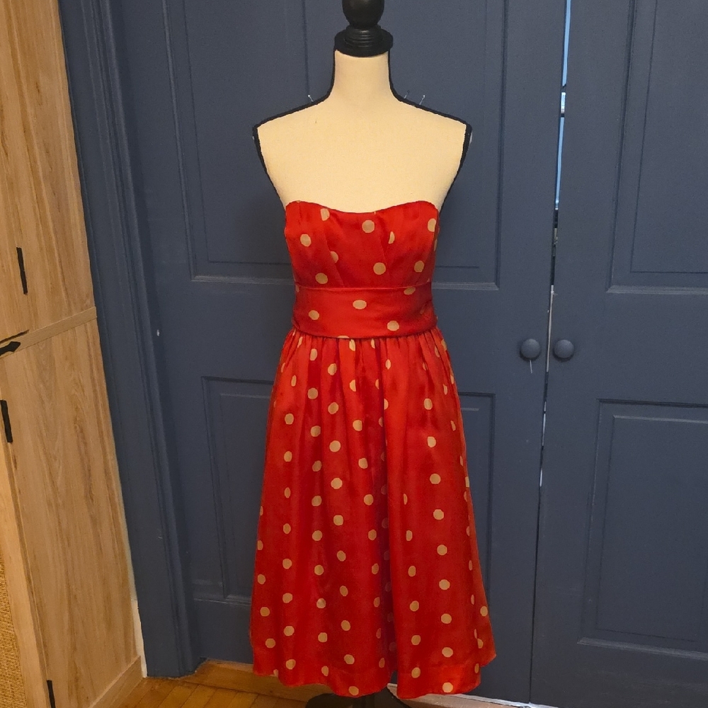 Buy 2 Get 1 FreeRARE Vintage Sample J. Crew Strapless Silk Organza Polka Dot 4 6